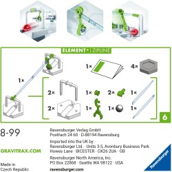 Ravensburger - GraviTrax Zipline, Accessorio per Pista di Biglie, Gioco Interattivo ed Educativo STEM, Compatibile con GraviTrax