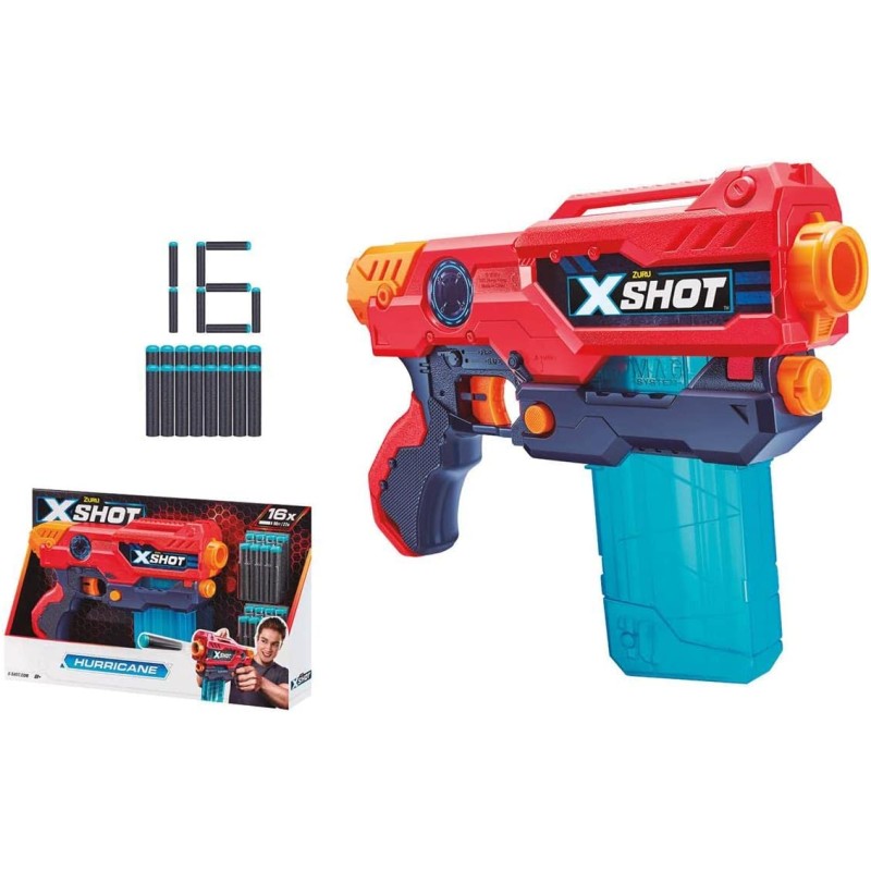 Zuru - X-Shot Excel Hurricane 6 con 16 dardi - POS220130