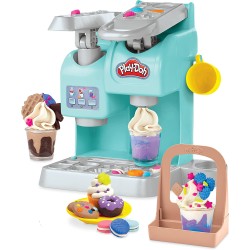 Hasbro - Play-Doh, Kitchen Creations, La Caffetteria Super Colorata, playset con 20 accessori e 8 vasetti di pasta modellabile -