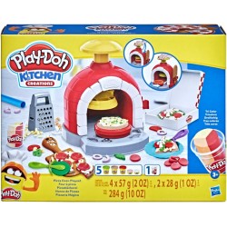 Play-Doh Kitchen Creations - La Pizzeria, playset con 6 vasetti di Pasta modellabile e 8 Accessori