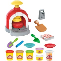 Play-Doh Kitchen Creations - La Pizzeria, playset con 6 vasetti di Pasta modellabile e 8 Accessori