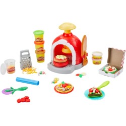 Play-Doh Kitchen Creations - La Pizzeria, playset con 6 vasetti di Pasta modellabile e 8 Accessori