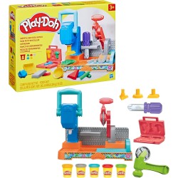 Hasbro - Play-Doh, Banco degli Attrezzi con formine e segheria, Playset