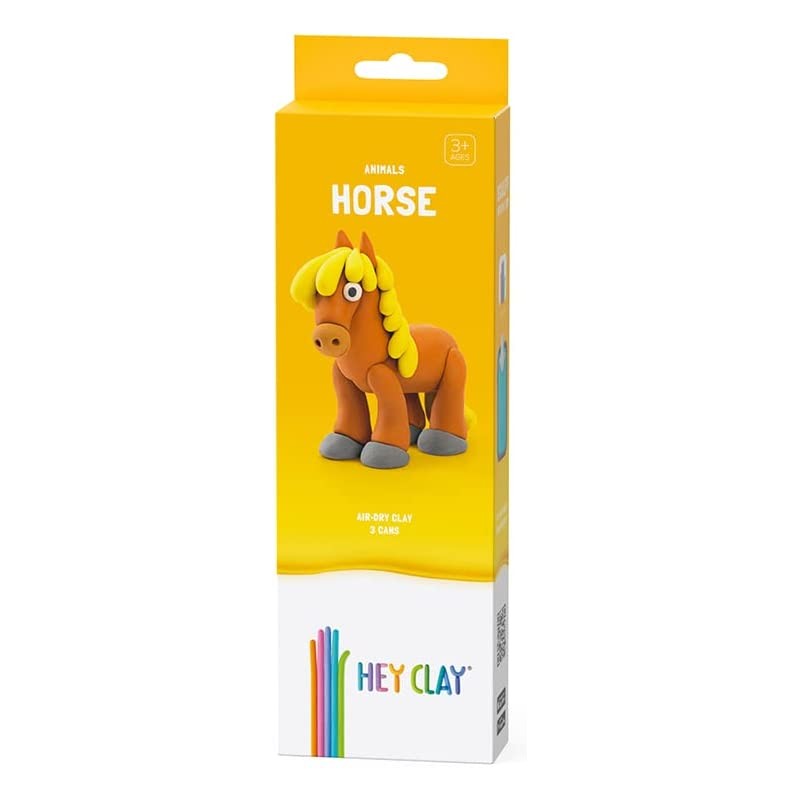 Hey Clay Horse - Pasta modellabile small set Cavallo in confezione piccola da 1 soggetto con 3 colori. Set Horse personaggio cav