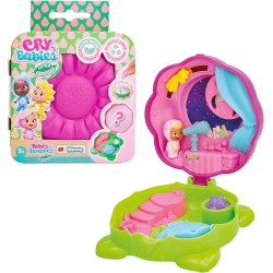 IMC Toys - CRY BABIES Little Changers Moon | Capsula collezionabile a forma di fiore che include una mini Doll, una Pipetta e un