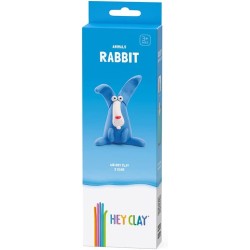 Hey Clay Rabbit, pasta modellabile small set Coniglio. Argilla da Modellare in confezione piccola da 1 soggetto con 3 colori. Se