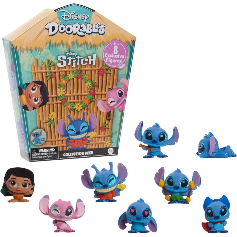 Giochi Preziosi - Doorables Stitch Collector, Set di Personaggi da Collezione con Lilo, Stitch e Angel, Pack A Forma Di Casa Con