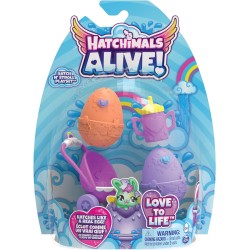 Spin Master - HATCHIMALS Alive, Confezione con Due Uova Che Si schiudono con l’Acqua e Passeggino - SP6067741