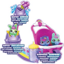 Spin Master - HATCHIMALS Alive, Confezione con Due Uova Che Si schiudono con l’Acqua e Passeggino - SP6067741