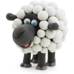 Hey Clay Sheep, pasta modellabile small set Pecora. Argilla da Modellare in confezione piccola da 1 soggetto con 3 colori. Set S