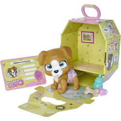 Simba - Pamper Petz Cagnolino, funzione beve e bagna, con pannolino, zampina gender reveal, con 3 accessori - 185953050