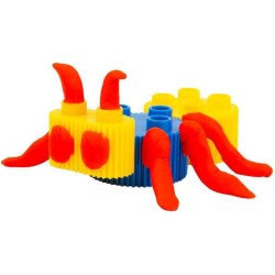 Grandi Giochi - Play Doh Blocks, Set Lettere e Numeri 24 Pezzi con Costruzioni e Pasta da Modellare, Pld04000