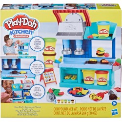 Hasbro - Play-Doh Kitchen Creations, playset Ristorante degli Chef in Carriera, Set da Cucina a 2 Lati - F81075L0