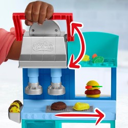 Hasbro - Play-Doh Kitchen Creations, playset Ristorante degli Chef in Carriera, Set da Cucina a 2 Lati - F81075L0