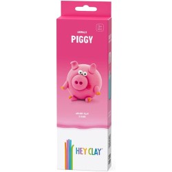 Hey Clay Piggy, pasta modellabile small set Maiale. Argilla da Modellare in confezione piccola da 1 soggetto con 3 colori. Set P