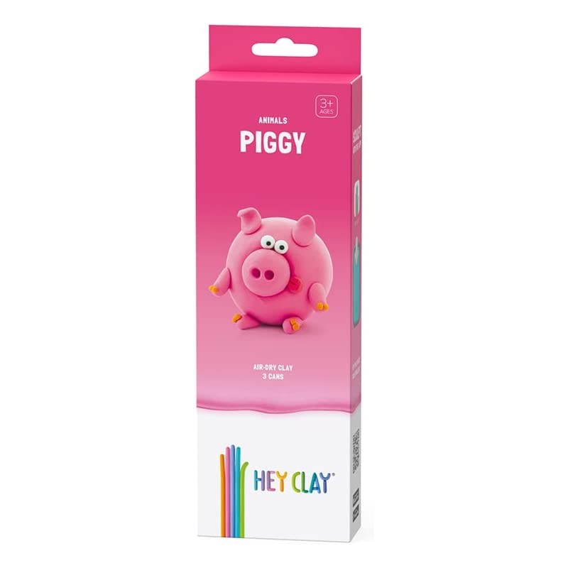 Hey Clay Piggy, pasta modellabile small set Maiale. Argilla da Modellare in confezione piccola da 1 soggetto con 3 colori. Set P