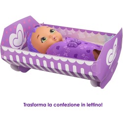 Mattel - My Garden Baby- Bambola Junior Farfalla Viola al Profumo di Gelsomino con Biberon a Forma di Coniglietto, Pannolino, Al