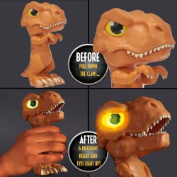 WOW! STUFF Jurassic World Trigger Chomper - T-Rex | Giocattolo di dinosauro ruggente e luminoso | Prodotto ufficiale Dominion