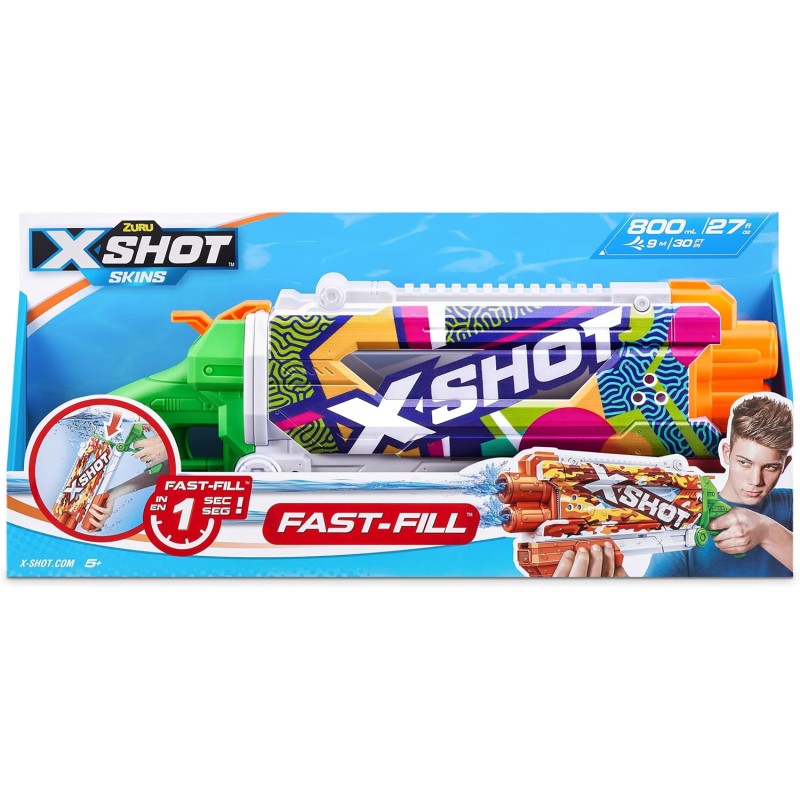 ZURO X-Shot Pistola ad acqua Water Skins Pump Action a riempimento rapido