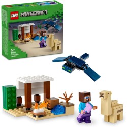 LEGO Minecraft - Spedizione di Steve nel Deserto, Bioma con Casa Giocattolo da Costruire e Personaggi d Azione, 21251