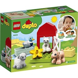 LEGO DUPLO Town Gli Animali della Fattoria, Giocattoli per Bambini 2 Anni con Anatra, Maiale, Pecora e Gatto, 10949