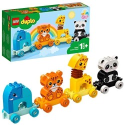 LEGO Duplo Il Treno degli Animali con Elefante, Tigre, Panda e Giraffa, Costruzioni per Bambini 1,5 Anni, 10955