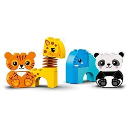 LEGO Duplo Il Treno degli Animali con Elefante, Tigre, Panda e Giraffa, Costruzioni per Bambini 1,5 Anni, 10955