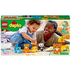 LEGO Duplo Il Treno degli Animali con Elefante, Tigre, Panda e Giraffa, Costruzioni per Bambini 1,5 Anni, 10955