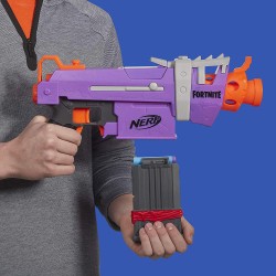 Nerf Fortnite - SMG-E (Blaster motorizzato con clip di 6 dardi, include 6 dardi ufficiali Nerf Elite)