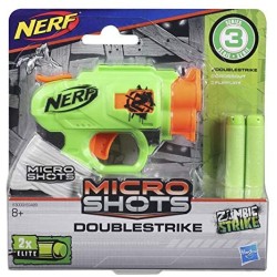 Hasbro Nerf MicroShots Zombie Strike DoubleStrike, Classic Blaster in Formato Micro