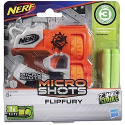 Hasbro- Nerf MicroShots Zombie Strike Flipfury, Blaster Classico in Micro Formato, Colore, E3002