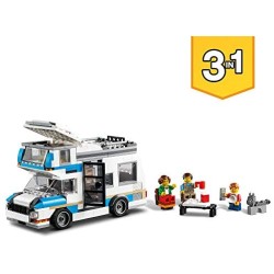 LEGO Creator Vacanze in Roulotte con Auto d Epoca, Camper e Faro, Giocattolo da Costruzione 3in1 per le Vacanze, 31108