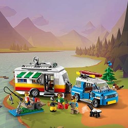 LEGO Creator Vacanze in Roulotte con Auto d Epoca, Camper e Faro, Giocattolo da Costruzione 3in1 per le Vacanze, 31108