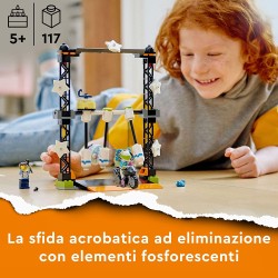 LEGO City Stuntz Sfida Acrobatica KO, Moto Giocattolo Carica e Vai con Minifigure, Giochi per Bambini e Bambine dai 5 Anni in su