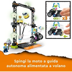 LEGO City Stuntz Sfida Acrobatica KO, Moto Giocattolo Carica e Vai con Minifigure, Giochi per Bambini e Bambine dai 5 Anni in su