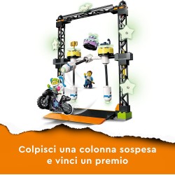 LEGO City Stuntz Sfida Acrobatica KO, Moto Giocattolo Carica e Vai con Minifigure, Giochi per Bambini e Bambine dai 5 Anni in su