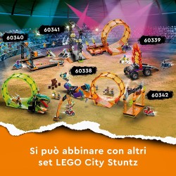 LEGO City Stuntz Sfida Acrobatica KO, Moto Giocattolo Carica e Vai con Minifigure, Giochi per Bambini e Bambine dai 5 Anni in su