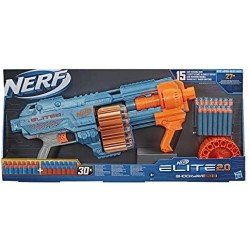 Hasbro Nerf- Nerf Elite 2.0-Shockwave RD-15 (Blaster con Tamburo Rotante da 15 dardi, Lancio a raffica con Azione a Pompa, capac