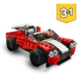 LEGO Creator 3 in 1 Set di Costruzioni Ricco di Dettagli: Scegli Tra un Auto Sportiva, 1 Bolide o 1 Aereo Vintage, per Bambini +