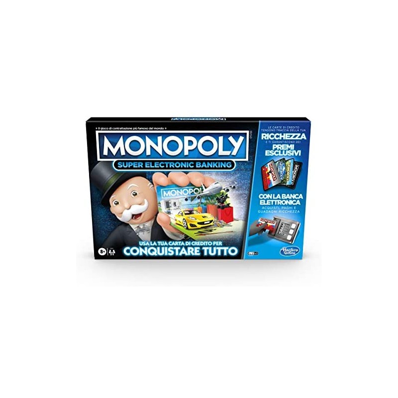 Hasbro Monopoly Super Electronic Banking (Gioco in Scatola con Lettore elettronico Hasbro Gaming, Versione in Italiano)