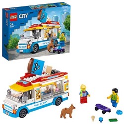 LEGO City Great Vehicles Furgone dei Gelati con 2 Minifigure e 1 Cane, Più 1 Serie di Accessori, Set di Costruzioni per B