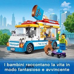 LEGO City Great Vehicles Furgone dei Gelati con 2 Minifigure e 1 Cane, Più 1 Serie di Accessori, Set di Costruzioni per B