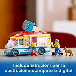 LEGO City Great Vehicles Furgone dei Gelati con 2 Minifigure e 1 Cane, Più 1 Serie di Accessori, Set di Costruzioni per B