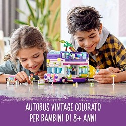 LEGO - Friends Il Bus dell Amicizia Set di Costruzioni con le Mini-Doll di Olivia, Mia e Stephanie, con Tanti Dettagli per Diver