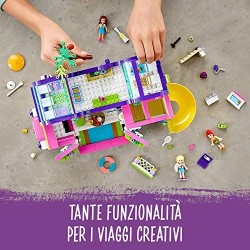 LEGO - Friends Il Bus dell Amicizia Set di Costruzioni con le Mini-Doll di Olivia, Mia e Stephanie, con Tanti Dettagli per Diver