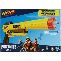 hasbro nerf fortnite sp-l, blaster ufficiale con 6 dardi, colore giallo, e6717eu4