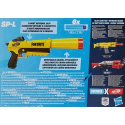 hasbro nerf fortnite sp-l, blaster ufficiale con 6 dardi, colore giallo, e6717eu4