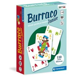 Clementoni- Carte da Gioco-Burraco Junior-Made in Italy-Giochi per Tutta la Famiglia (Versione in Italiano), 7 Anni+, 16291