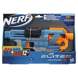 Hasbro Nerf-Nerf Elite 2.0-Commander RD-6 (Blaster con Tamburo Rotante e 12 Dardi Inclusi), Giocattolo per Bambini da 8 Anni in 