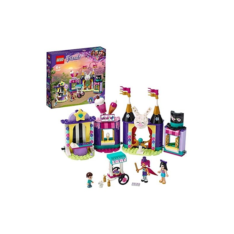 LEGO Friends Gli Stand del Luna Park Magico, Costruzioni per Bambini 6 Anni con 2 Mini Bamboline e 1 Micro-Doll, 41687